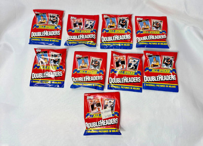 1990 Topps Double Headers All - Stars 9 Sealed Packages Of 2 Baseball Pictures