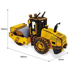 DIY 3D Puzzles Wooden Model Car Kits Engineering Road Roller
