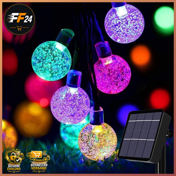 Solar Lichterkette 50LED Wasserdicht 8 Modi FüR AußEn Balkon Garten Terrasse-image