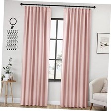 Back Tab Blackout Curtains for Bedroom 52"W x 84"L Pack of 2 Light Pink
