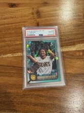 CJ Abrams 2022 Bowman Chrome Aqua Sapphire Refractor /99 Image Var Rookie PSA 10