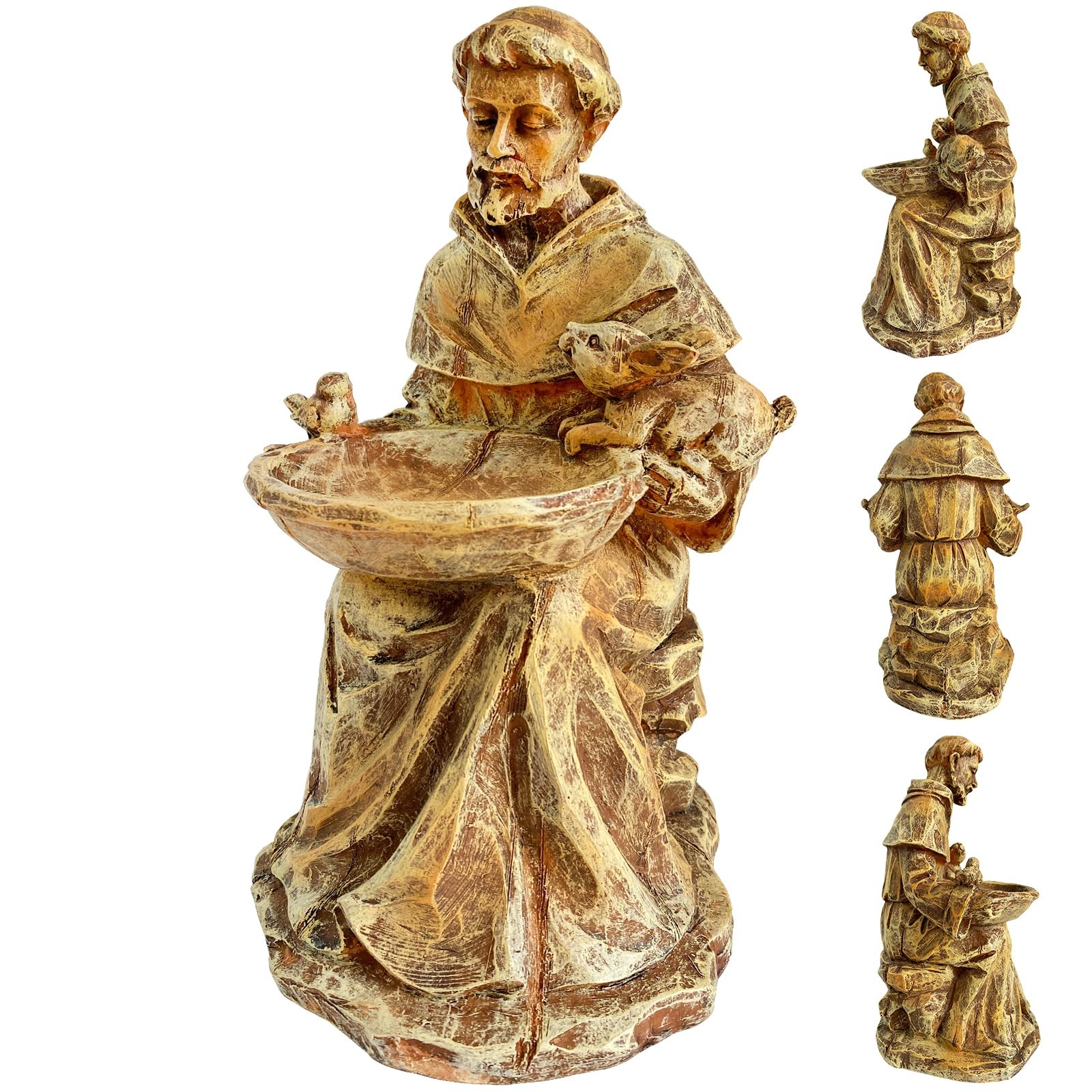 St. Francis of Assisi Garden Statue, Spiritual Bird Feeder, Blessing of Anima...