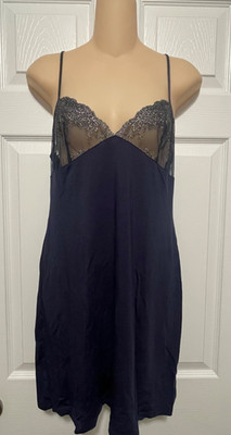 La Perla Primula Collection L Babydoll Chemise Modal Jersey Navy Silver