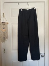 Giorgio Sant Angelo Pure Merino Wool Dress Pants Black Women's 6Trousers Vintage