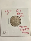 1875 S VF+ Below Bow Seated Liberty Dime Rare