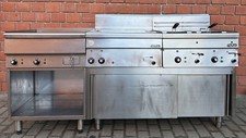 Imbissanlage  Maße:180x60x85 Friteuse/Bainmarie/Grillplatte