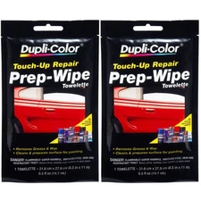 Duplicolor PW100 (2-Pack), Paint Prep Wax & Grease Remover, Prep-Wipe Towlettes