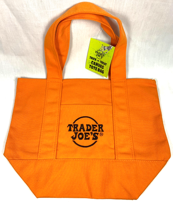 Trader Joe's Orange Mini Canvas Tote Bag 2025 Sold Out in Stores