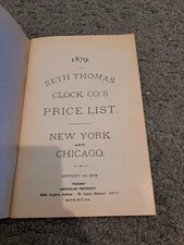 1879 Seth Thomas Clock Company Catalog Facsimile