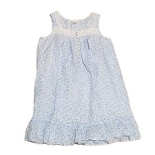 Eileen West Cottagecore Floral Ruffle Ballet Lace Cotton Short Nightgown Sz M