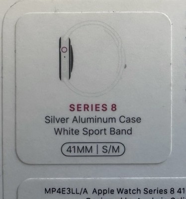 Apple Watch Series 8 41mm Silver Aluminum Case with White Band - S/M (MP4E3LL/A)