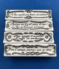 ESTELLO UTENSIL KNIFE RESTS Cooking Quotes Made in FRANCE Lot of 4