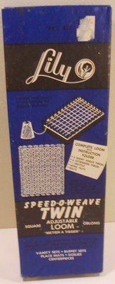Vintage LILY SPEED-O-WEAVE TWIN ADJUSTABLE LOOM SQUARE and/or OBLONG Metal #817