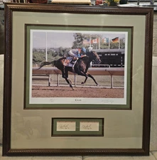 Huge Signed/Numbered Cigar Arlington Challenge Print, Jerry Bailey, Rick Buckley