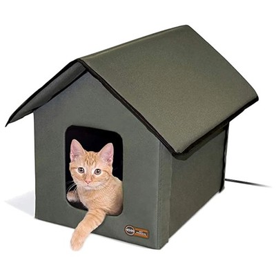 Safe & Warm Heated Kitty House with 2 Exits - Ideal Shelter for Outdoor Cats
