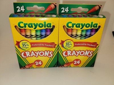 Crayola 24 Count Box of Crayons Non-Toxic Color Coloring School (2 Pack)