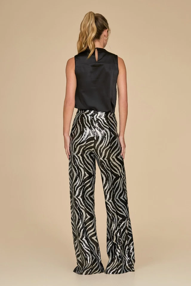Sequin Wide Leg Pant - Zebra  THE NOLI SHOP - Image 3 of 3