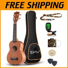 Mahogany Soprano Ukulele - 21" Uke Starter Bundle
