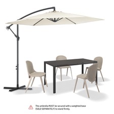 VA-Cerulean Sonnenschirm – 350 Cm Durchmesser, Mit Kurbel & LED, UV-Schutz