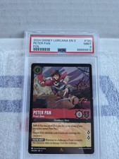 DISNEY LORCANA INTO THE INKLANDS 120 PETER PAN: PIRATE'S BANE RARE FOIL PSA 9
