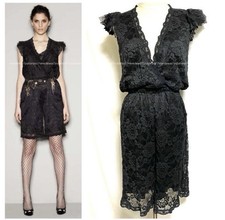 Authentic Great Conditon Dolce & Gabbana Frill Lace Culotte Dress, Black Size 38