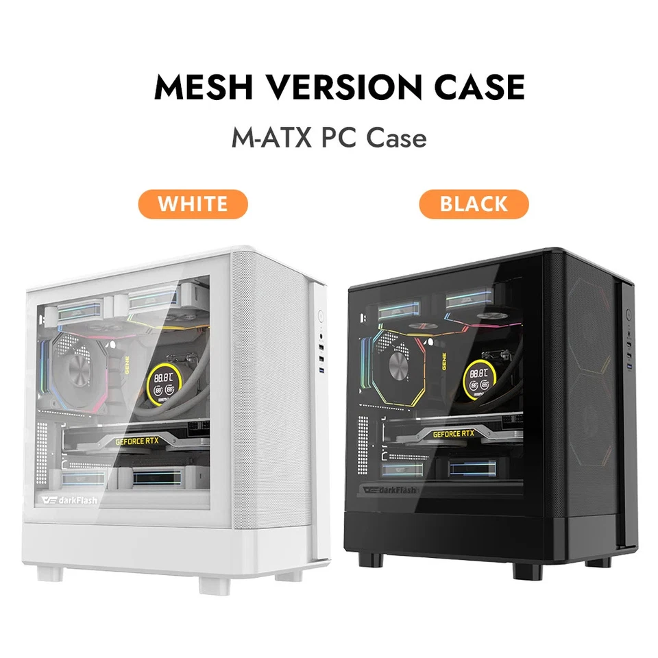 PC Computer Case Gabinete Gamer Support 240 Water Cooling USB3.0 Glass Mesh - Image 2 of 4