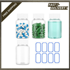 Clear Plastic Pill Bottles 100ml Medicine Containers with Caps Wide Mouth