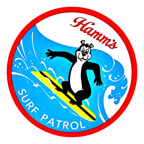 Hamm's Beer Sticker Decal Sign Vintage Replica  Hamm's Bear Drinking Brewski