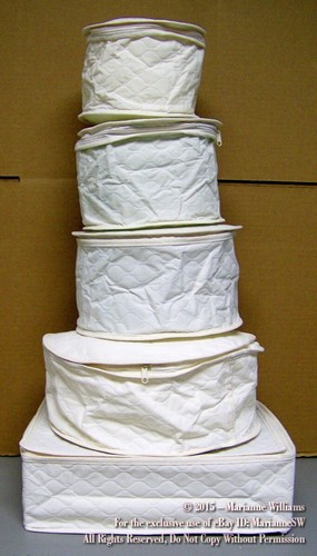 NEW 5 Pc Quilted Canvas China Dinnerware Storage Set Protectors SERVICE for 12 - Picture 2 of 3