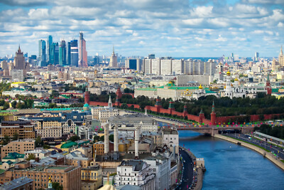 VLIES Fototapete-MOSKAU-(5178S)-Stadt Metropole Fluss Skyline Kreml Rote Platz