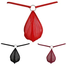 Men's See Through G-String Thongs Mesh Jockstrap Mini Pouch Bikini Underwear