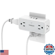 Multi Plug Outlet Splitter, TESSAN Surge Protector 4 Outlets Extender with 3 