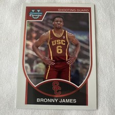 2023-24 Bowman U Chrome Bronny James 2007 Throwback USC Trojans Lakers RC rookie
