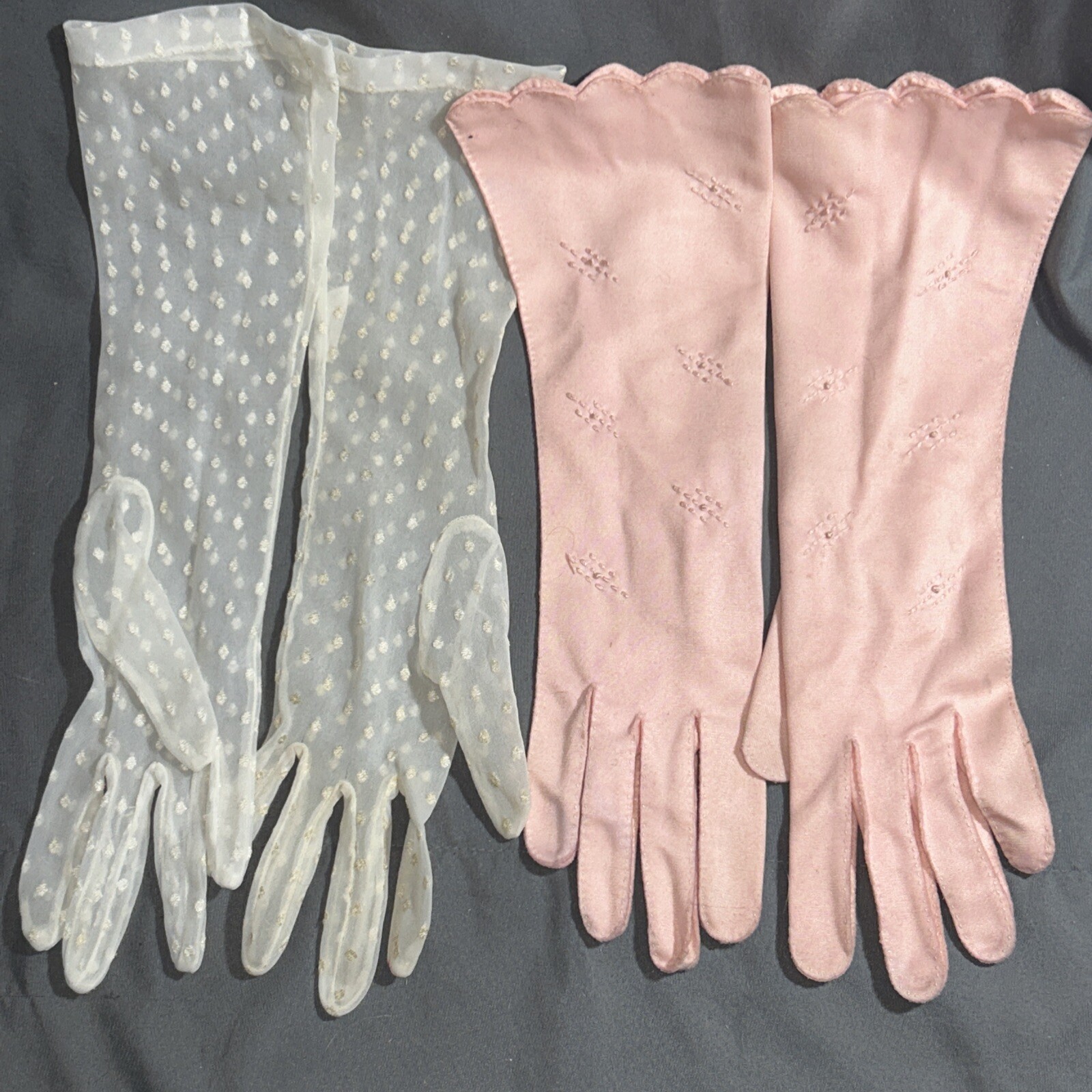 VINTAGE SHALIMAR PINK & SEXY SHEAR LONG GAUNTLET 13