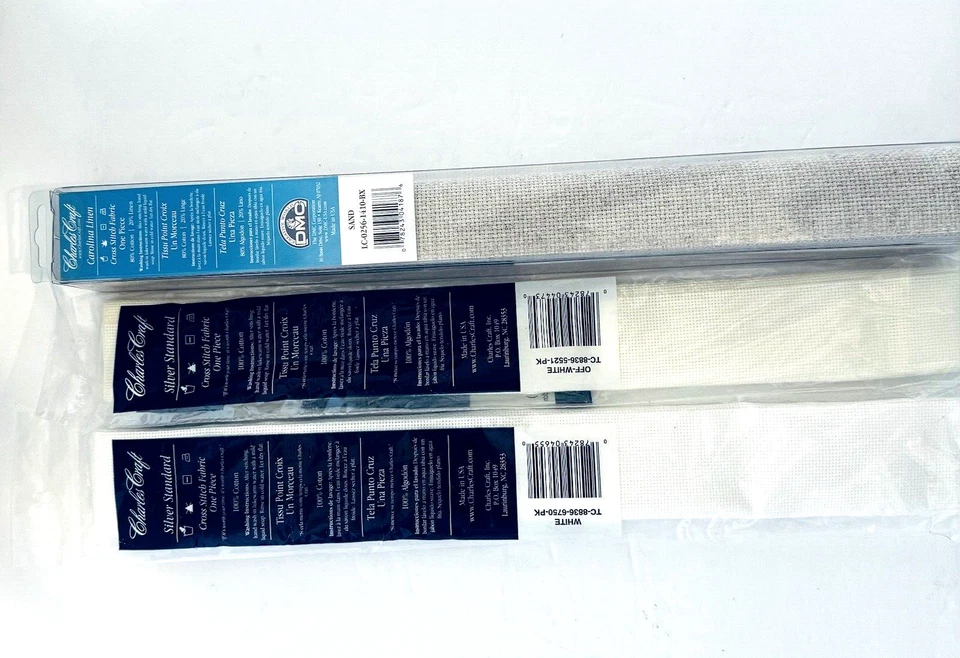 Charles Craft Aida Cloth Mixed Lot Cotton and Linen 14 & 18 Count Cross Stitch - Image 2 of 4