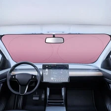 For Ford Car Sun Shade Foldable UV Windscreen Sunshade Front Window Cover - PINK