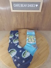 NEW WOMENS "STAR WARS THE MANDALORIAN MOVIE 2 PAIR CREW SOCKS" Shoe Size 4-10