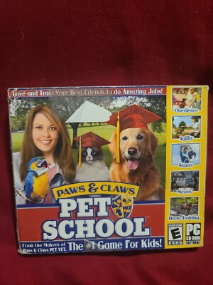 Shelf162C VINTAGE PC GAME/SOFTWARE~ Paws and claws pet school
