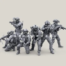 1/35 Modern Special Forces Team Resin Miniatures - Tactical Ops Set of 6 Soldier