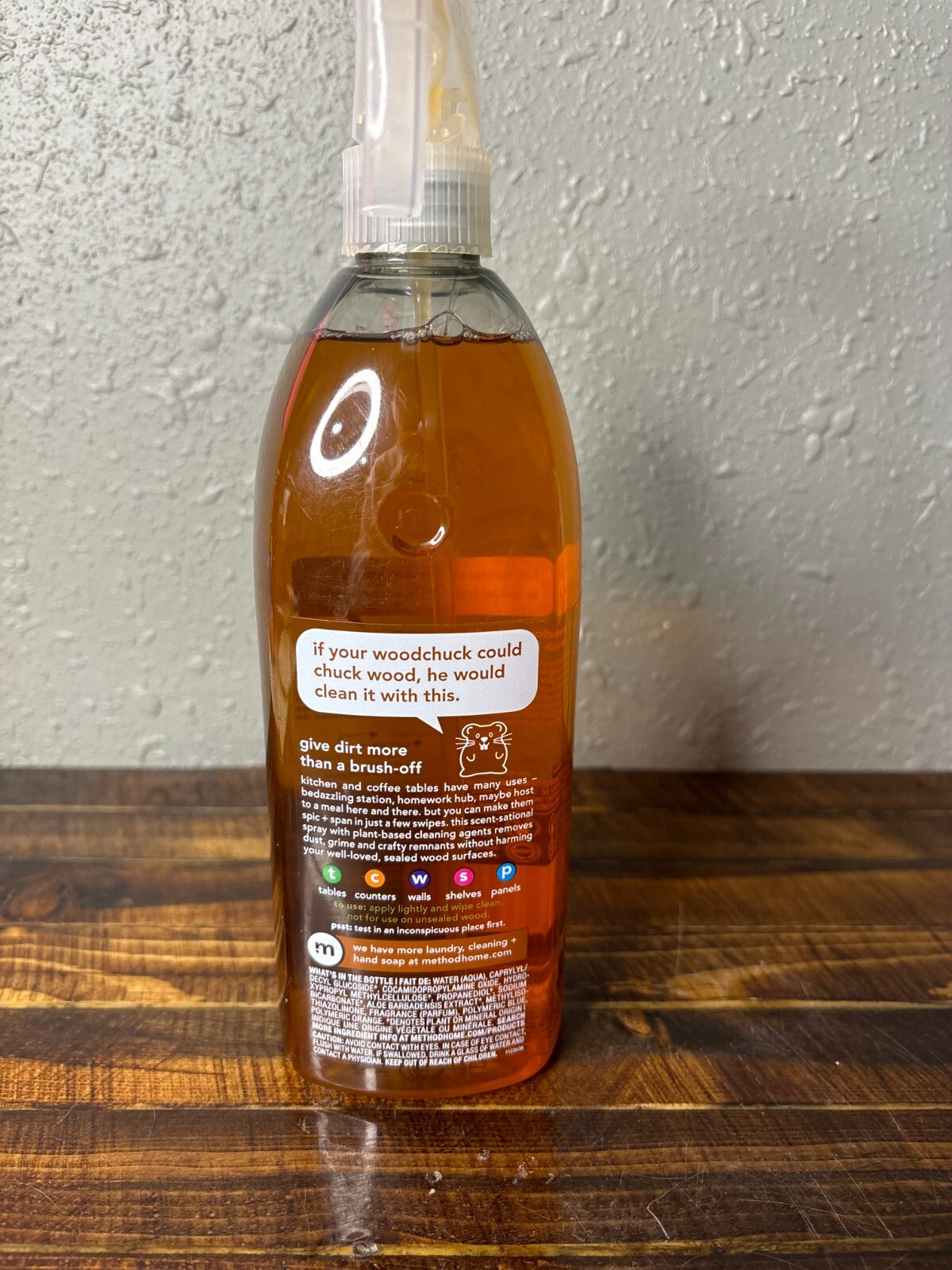 2 Pack Method Daily Plant Based Wood Cleaner Almond Cleans Grease + Grime 828ml