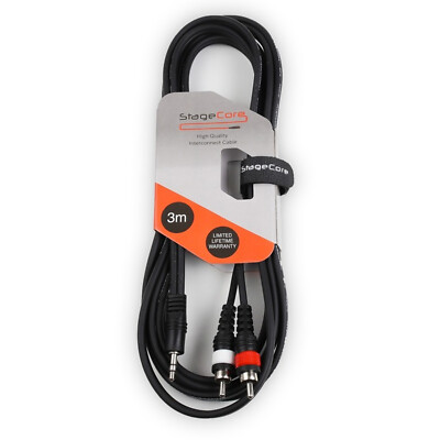 1,5 m 3 m 5 m 3,5 mm Stereo TRS Miniklinke auf Twin 2 x Cinch Phono Kabel AUX MP3 Kabel