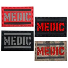 Medic Klett Patch Lasercut reflektierend 8x5 cm Sanit&auml;ter Bundeswehr Armee Army