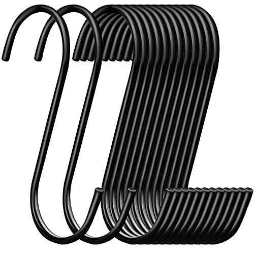 30 Pack ESFUN Heavy Duty S Hooks Steel S Shaped Hooks for Hanging Pans Black - Bild 1 von 7