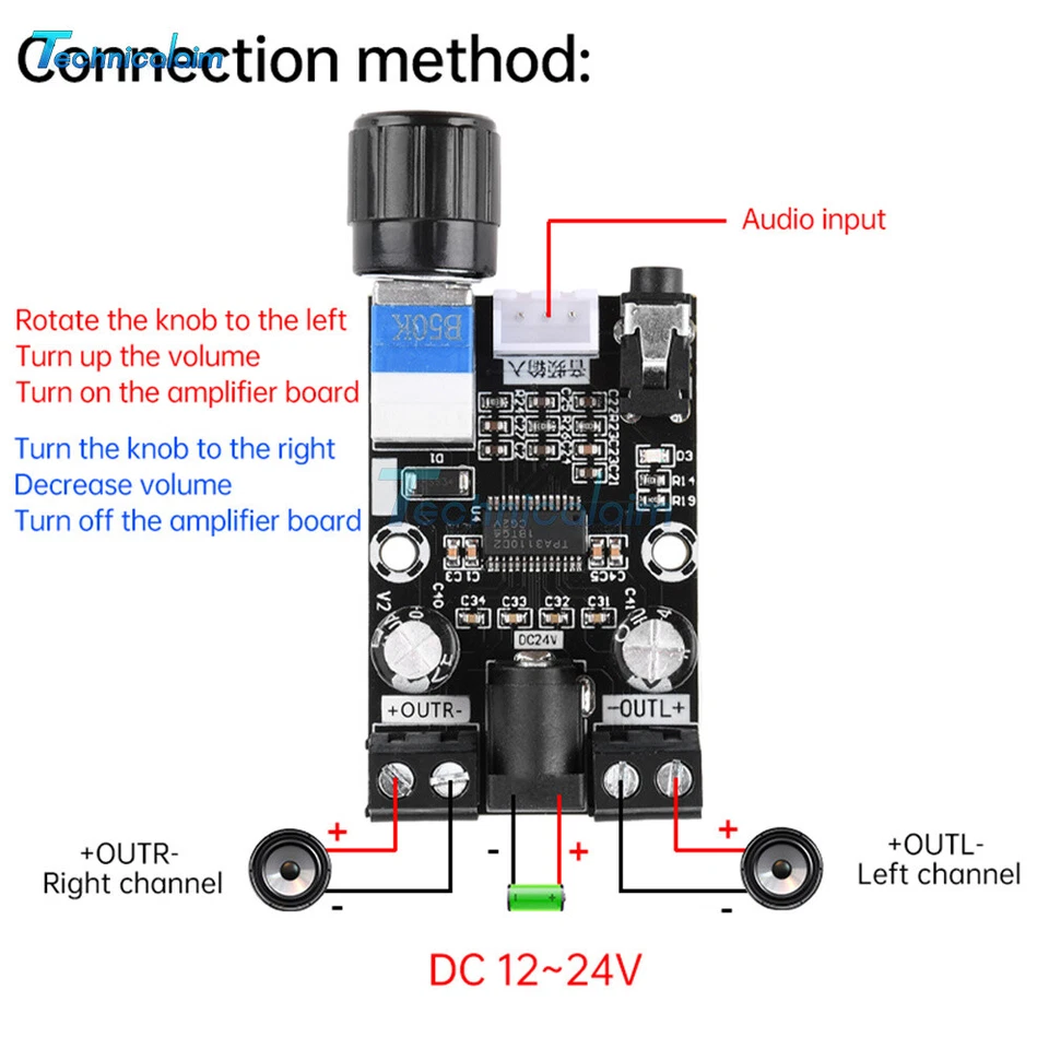 XH-A240 2-Channel TPA3110D2 30W*2 Digital Audio Power Amplifier Board Amp Module - Bild 3 von 4
