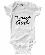 Baby Infant Bodysuit Outfit Gift One Piece Shower Gift Trust God Positive Trust