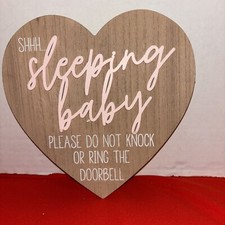 Door Sign -shhh Sleeping Baby Please Do Not Knock Or Ring Doorbell.