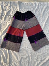 Vintage Pierre Cardin Knit Gaucho Cullotte Pants, Size S, Geometrical Pattern