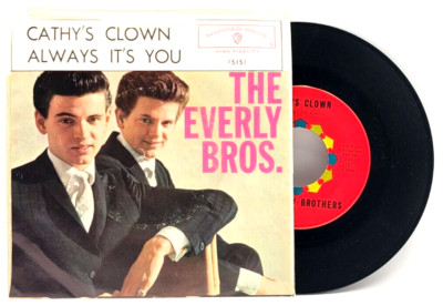 EVERLY BROTHERS - CATHY'S CLOWN / ALWAYS IT'S YOU - POP ROCK PICTURE SLEEVE & 45