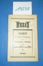 N°13538 / TERROT 175cc type SP.S et SP.L catalogue des piéces détachées 1939