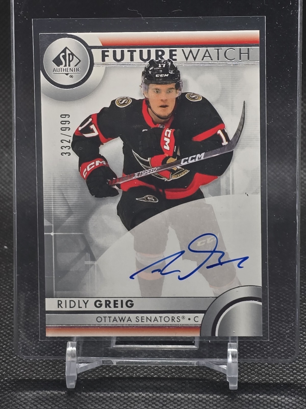 2023-24 SP Authentic #102 Ridly Greig Rookie Future Watch Auto RC /999